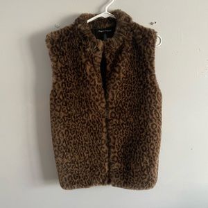 Designer original brown furry vest